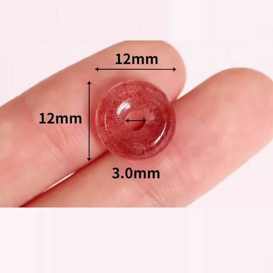 12mm Strawverry Quartz Crystal Gemstone Pendant - CLPD-01