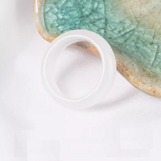 23mm Agate Pendant Ring White- AGYH-01