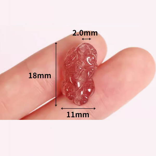 Strawverry Quartz Crystal Gemstone Charms Pendant