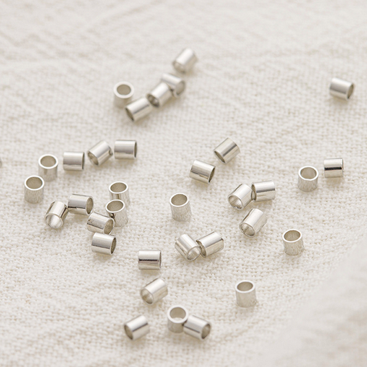 100pcs Brass Position Tube (Can Be Clamped Flat) Platinum Plated 2.5x2.5mm - CMPP-06