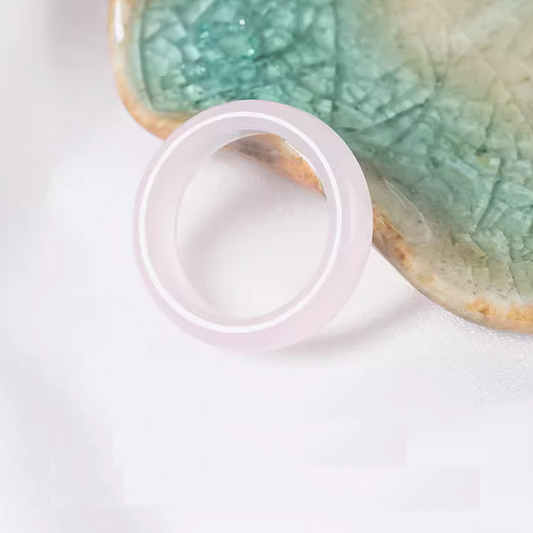 23mm Agate Pendant Ring Pink- AGYH-02