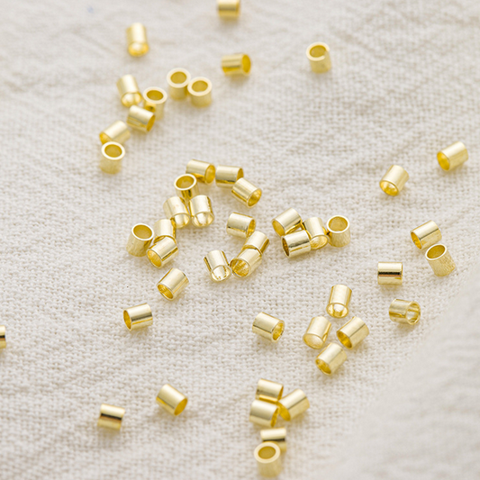 100pcs Brass Position Tube (Can Be Clamped Flat) 14K Plated 1.5x1.5mm - CMPP-07