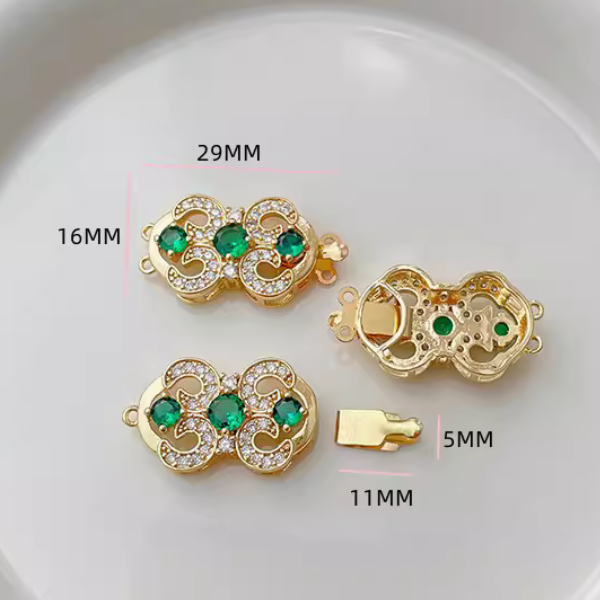 Brass Luxury Zirconic Insert Necklace Clasp