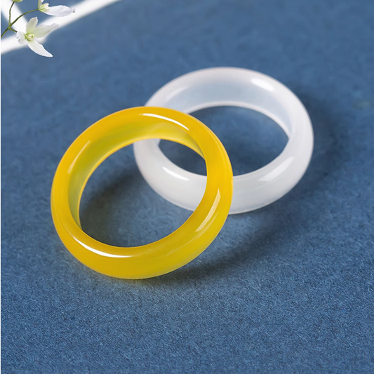 23mm Agate Pendant Ring Yellow- AGYH-05