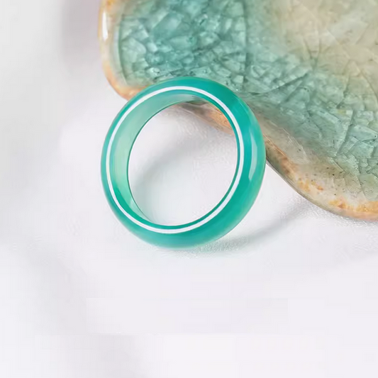 23mm Agate Pendant Ring Green- AGYH-08