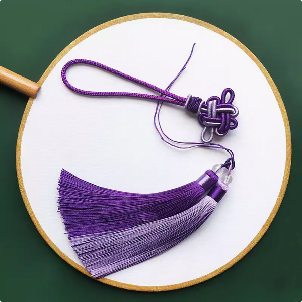 Double Tassel With Chinese Lucky Braiding Knot Hanging