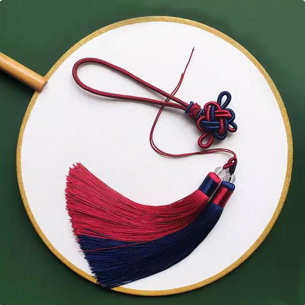 Double Tassel With Chinese Lucky Braiding Knot Hanging
