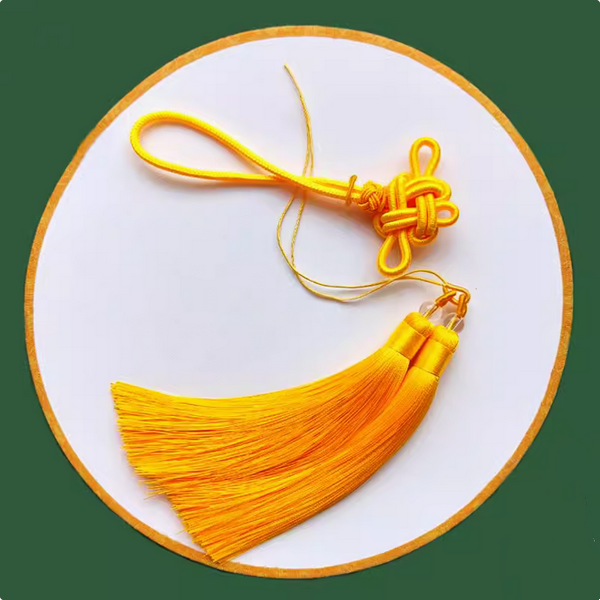 Double Tassel With Chinese Lucky Braiding Knot Hanging