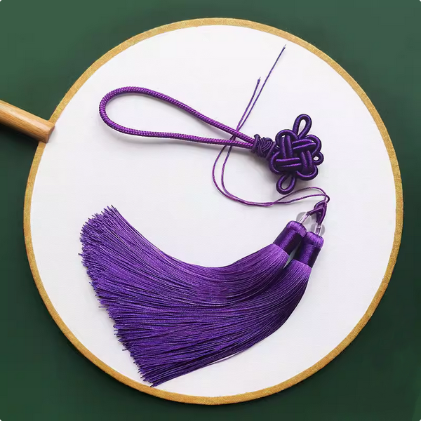 Double Tassel With Chinese Lucky Braiding Knot Hanging