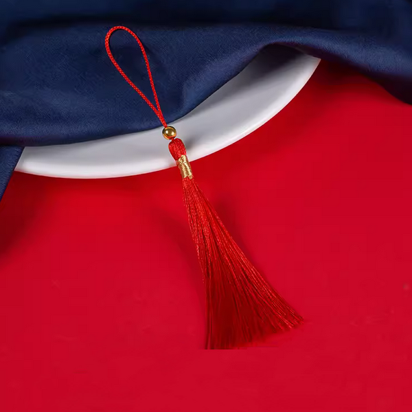 13cm Nylon Red Tassels With Beads