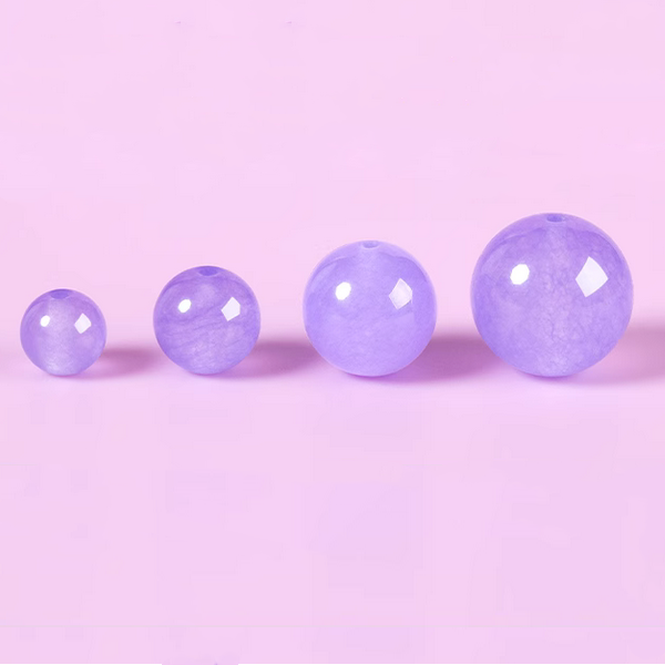 10pcs Purple Chalcedony Crystal Gemstone Beads