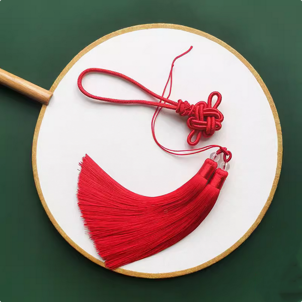 Double Tassel With Chinese Lucky Braiding Knot Hanging