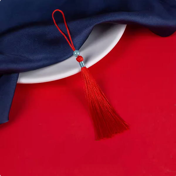 13cm Nylon Red Tassels With Beads