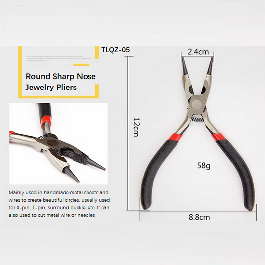 Stainless Steel Round Sharp Nose Pliers - TLQZ-05