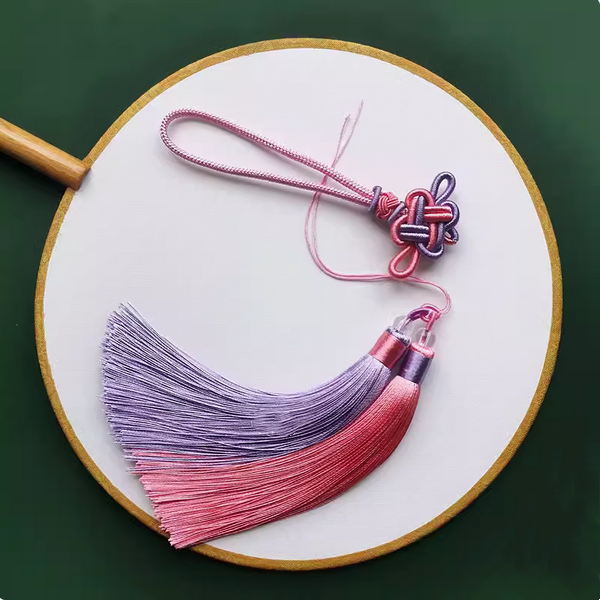 Double Tassel With Chinese Lucky Braiding Knot Hanging