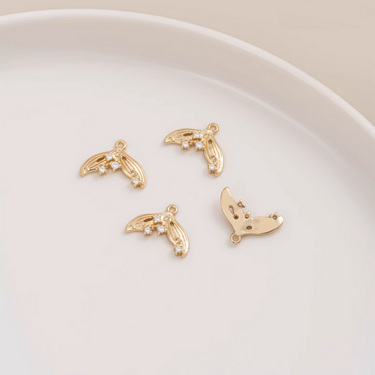 Brass Fish / Mermaid / Whale Tail Shape Pendant - PMYQ-06