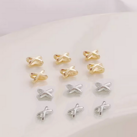 5pcs Alloy X Star Trails Shape Spacer Piece