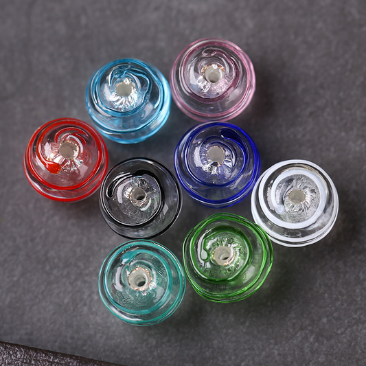 5pcs Glass Beads With Single Color Stripe