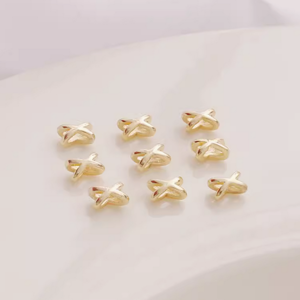 5pcs Alloy X Star Trails Shape Spacer Piece