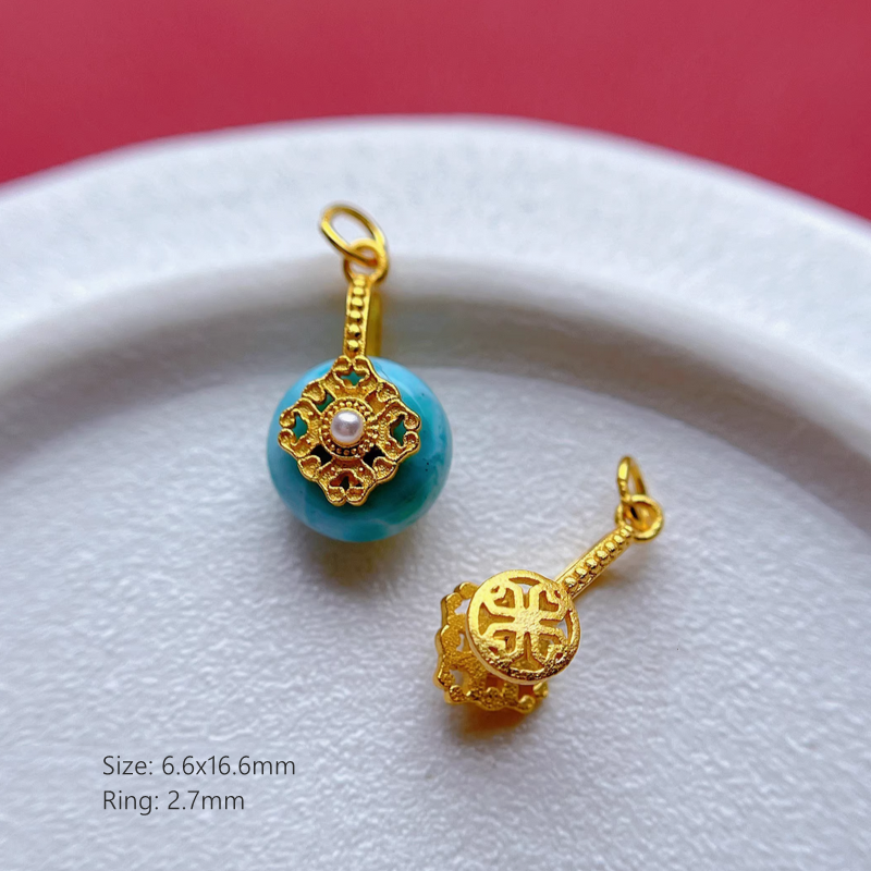 925 Sterling Silver Pinch Clip Gilded Artwork Hook Clasps