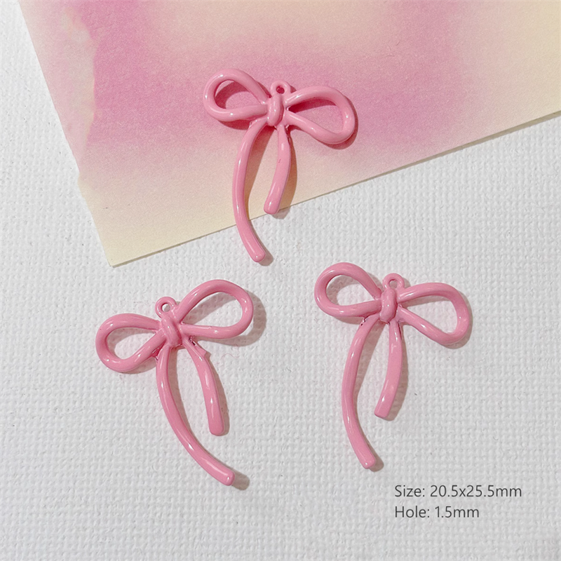 Alloy Pendants With Resin Pink Fairy Fantastic Charms
