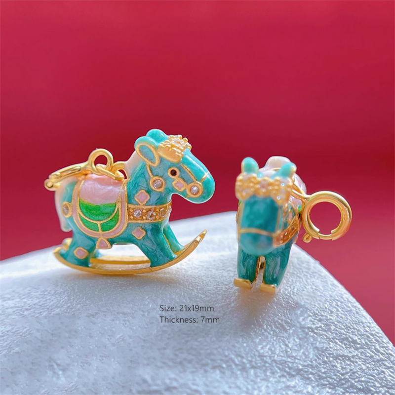 925 Sterling Silver Enamel Colorful Carousel Fun Charms