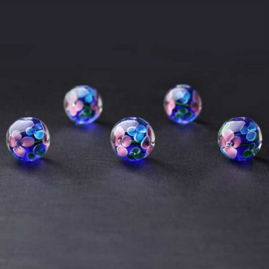 5pcs Glass Beads Luminous And Inner Flower Painting -GLYX-01