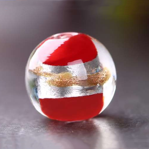 10pcs Glass Beads Silver Foil and Gold Sand -GLRJ-02