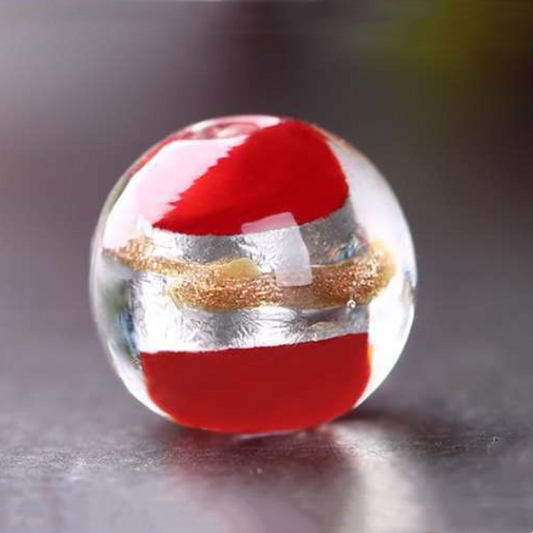 10pcs Glass Beads Silver Foil and Gold Sand -GLRJ-02