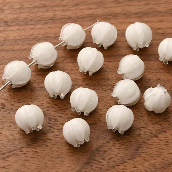 5pcs Lotus Bud Glass Partition Beads Spacer