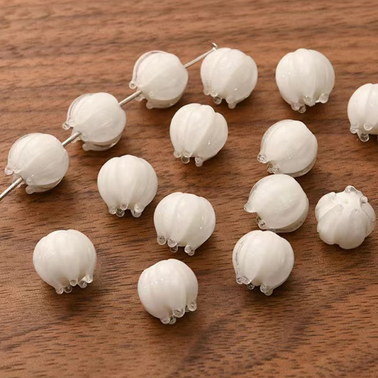 10pcs Lily Of The Valley Glass Partition Beads Spacer - GLZL-01