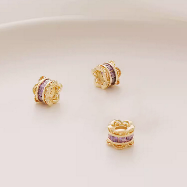 Alloy Column Crown Beads Spacer