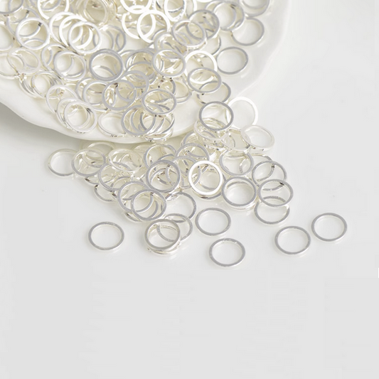10pcs Brass 4mm Jump Ring (Closed Loop)- Silver Plated- AMRS-01