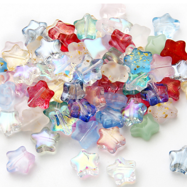 10pcs Glass Stars Partition Beads