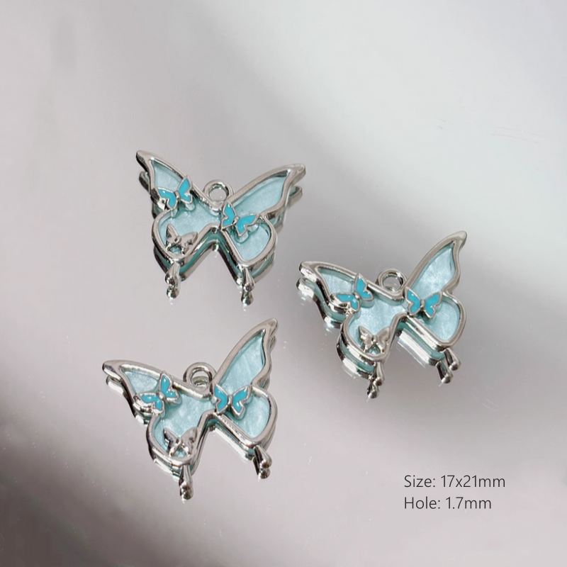 Alloy Pendants With Resin Blue Fairy Fantastic Charms Accessories