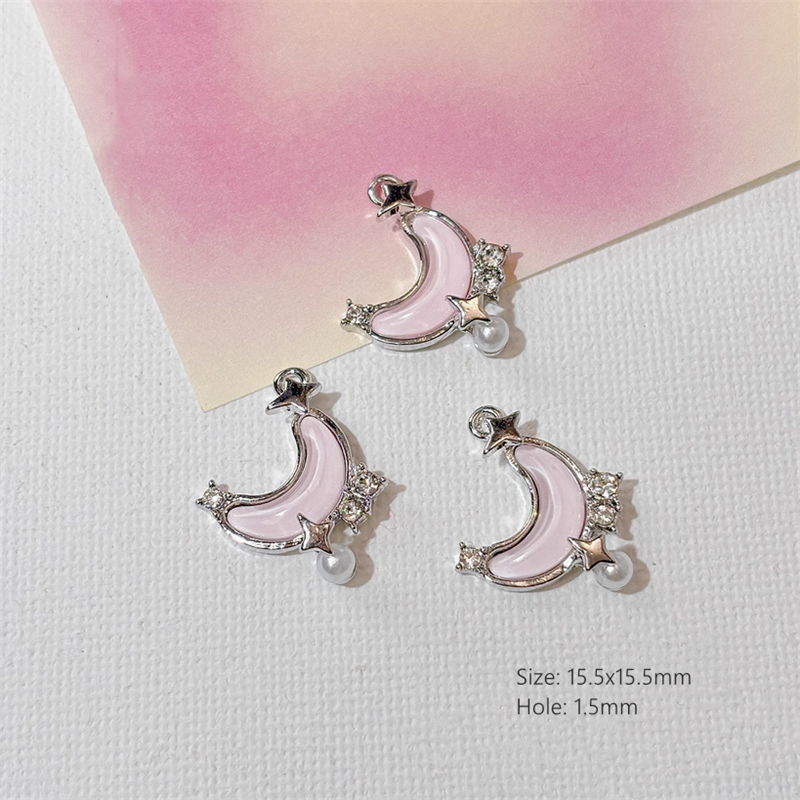 Alloy Pendants With Resin Pink Fairy Fantastic Charms
