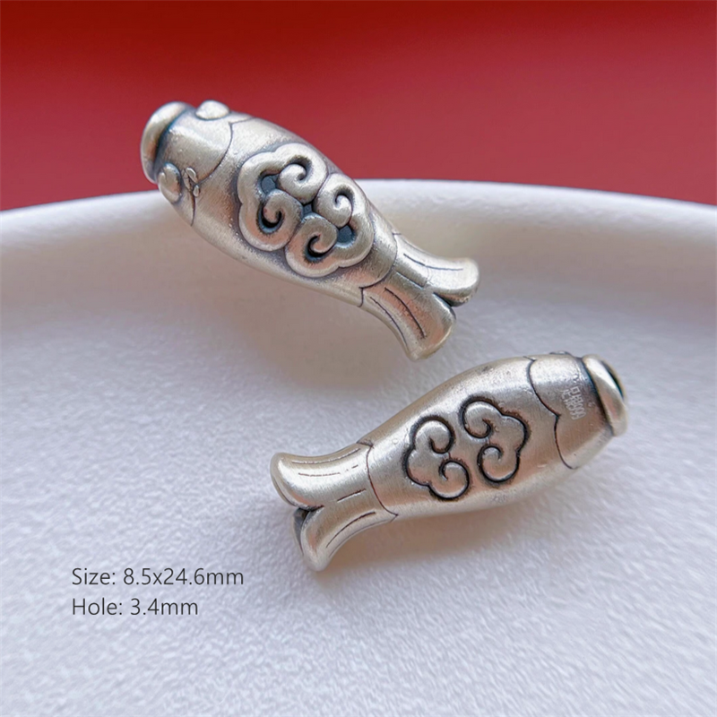 925 Silver Fish Lucky Koi Spare Spacer Ornament Making Accessories