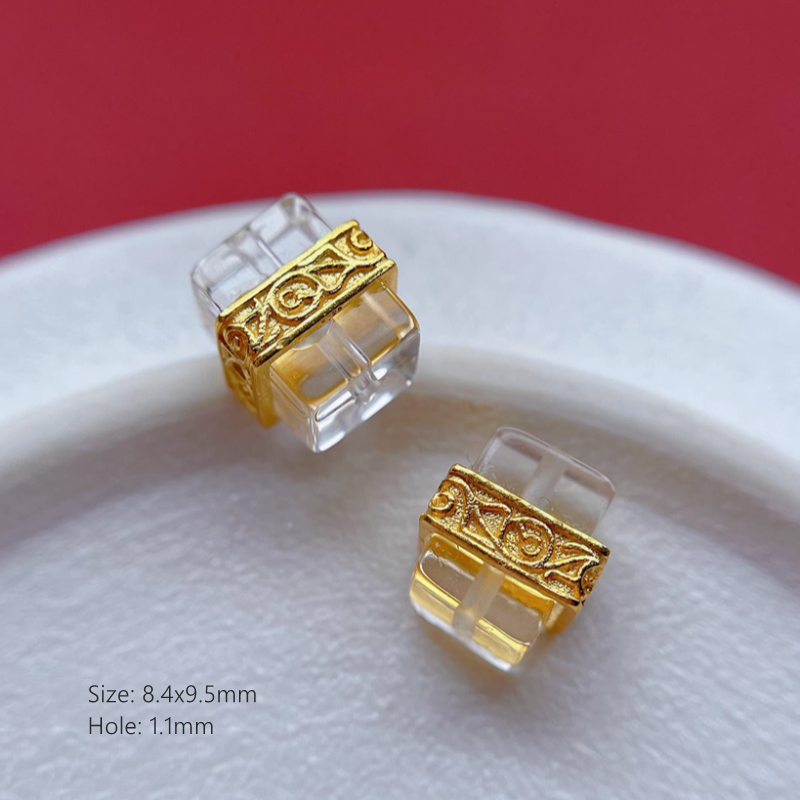 Nature Transparent Crystal Silver Gilded Base Spacers Partitions