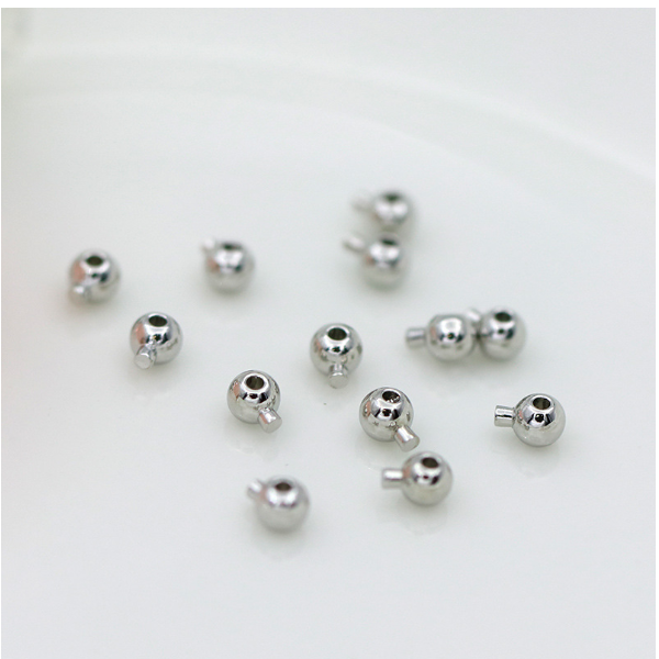 10pcs Brass Pinch Clip-Round Position Platinum Plated Beads 4x3mm- CMYD-03