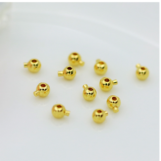10pcs Brass Pinch Clip-Round Position 18K Plated Beads 4x3mm- CMYD-01