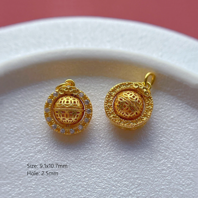 925 Silver 24K Gilded Charms Pendant For Necklace Bracelet
