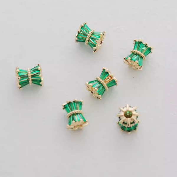 Alloy Zircon Barrel Beads Spacer