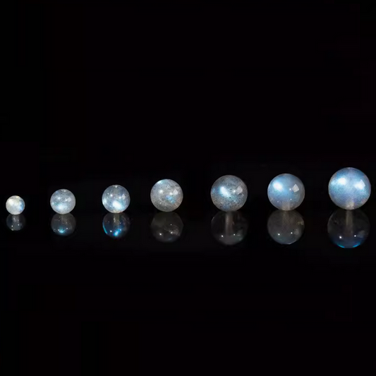 10pcs 4mm Moon Stone Crystal Gemstone Beads Gray - CLMG-01
