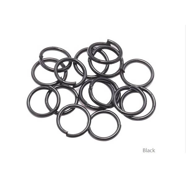 50pcs Brass 4mm Jump Ring (Open Loop)-Black Plated- AMKC-02