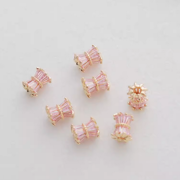 Alloy Zircon Barrel Beads Spacer