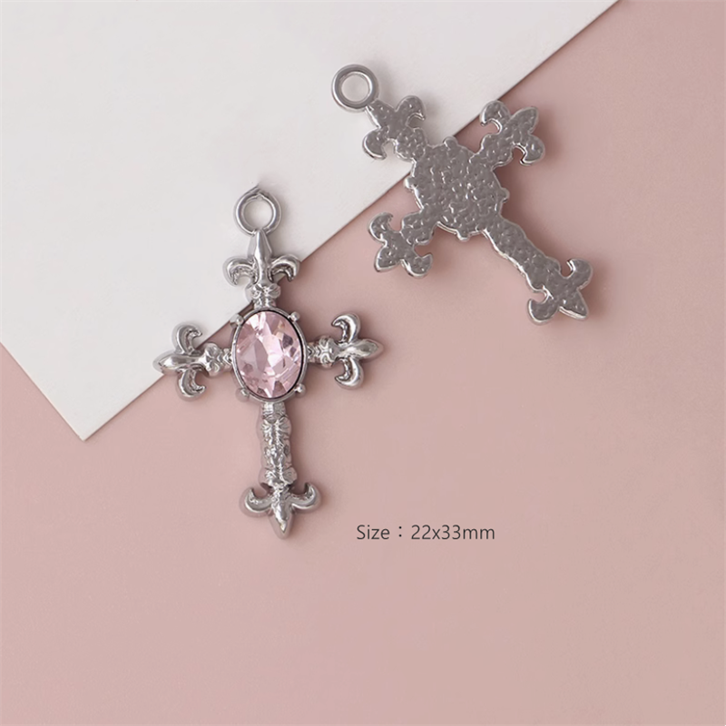 Alloy Platinum Plated Gothic Style Big Cross Pendants