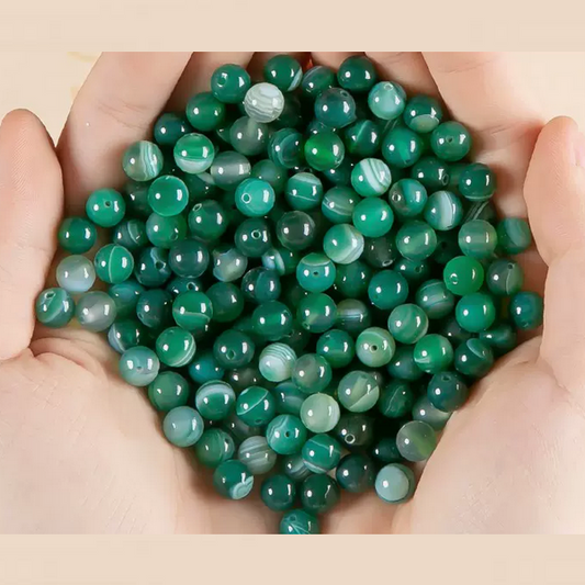 Agate Round Texture Beads