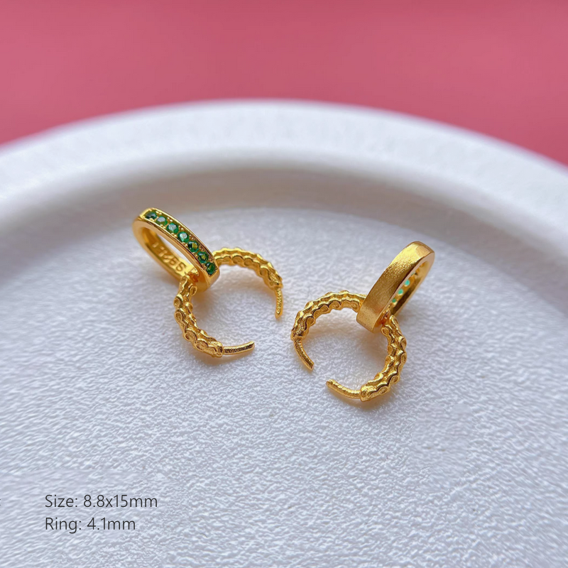925 Sterling Silver Pinch Clip Gilded Artwork Hook Clasps