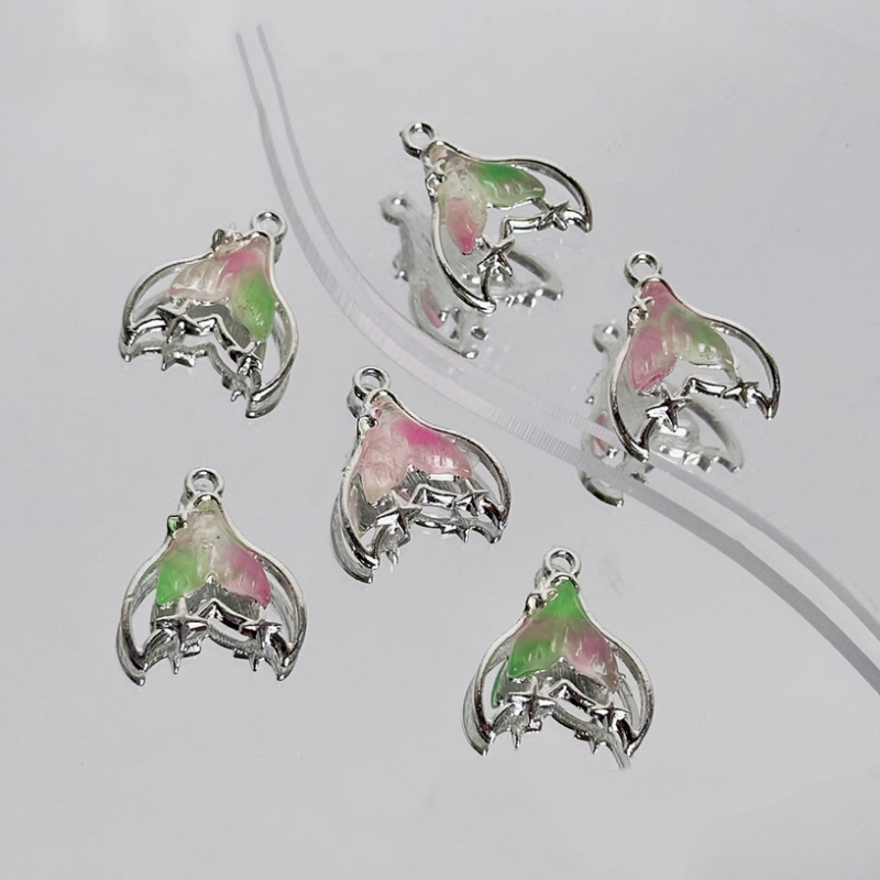 Resin Shine Fantastic Fairy Whale Fish Tail Charms Pendants