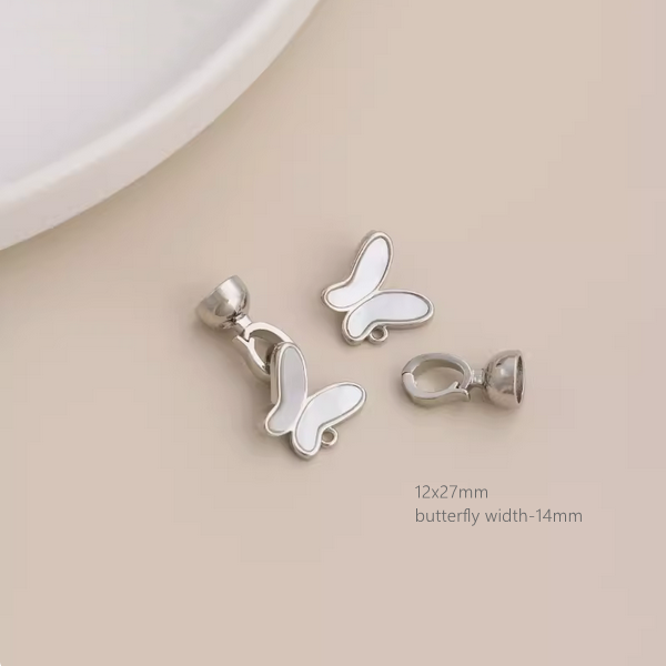 Brass Gilded Shell Butterfly Clip Fold Over Clasp